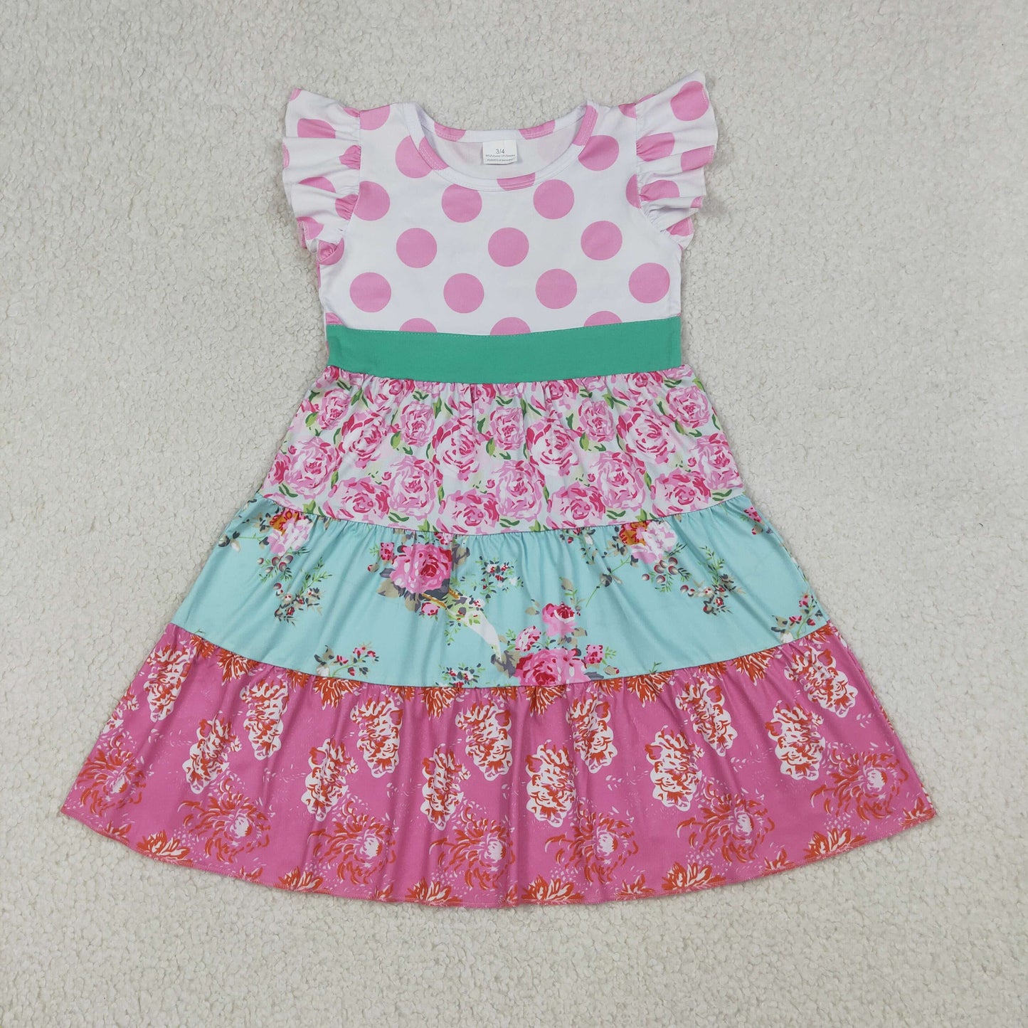 GSD4089  flower spring summer short sleeves girl dress RTS 202604