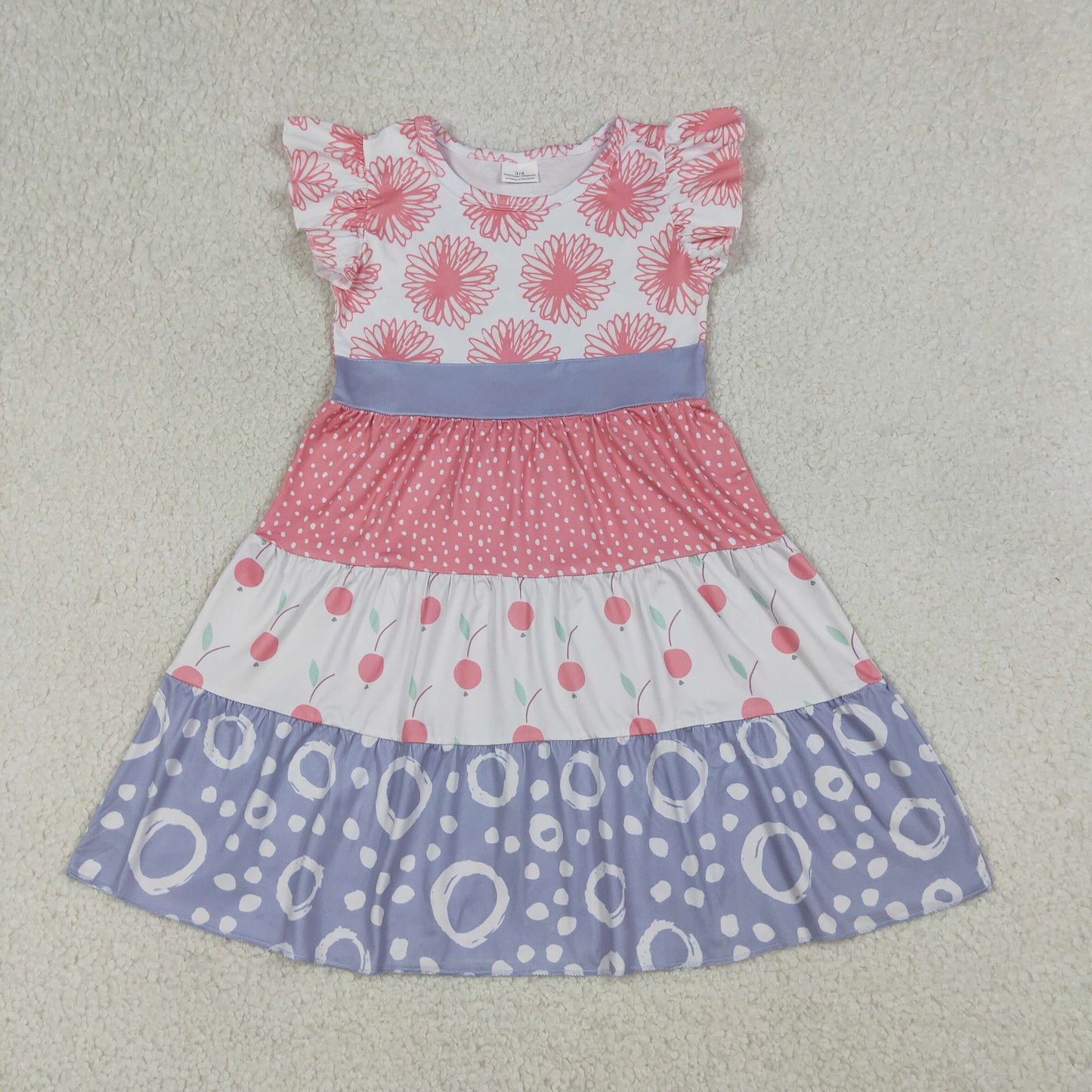 GSD4090  flower spring summer short sleeves girl dress RTS 202604