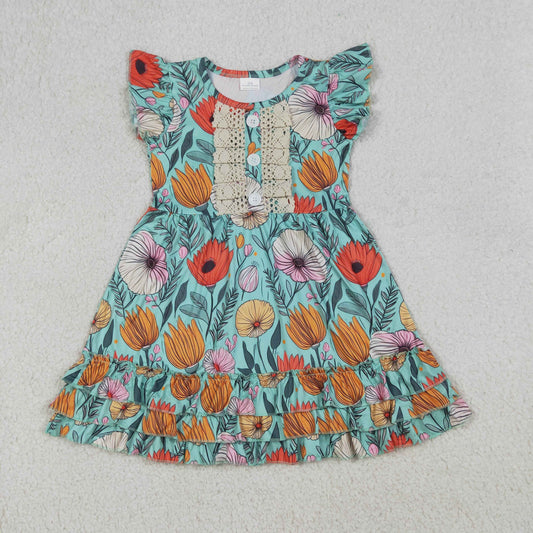 GSD4093 flower spring summer short sleeves girl dress RTS 202604