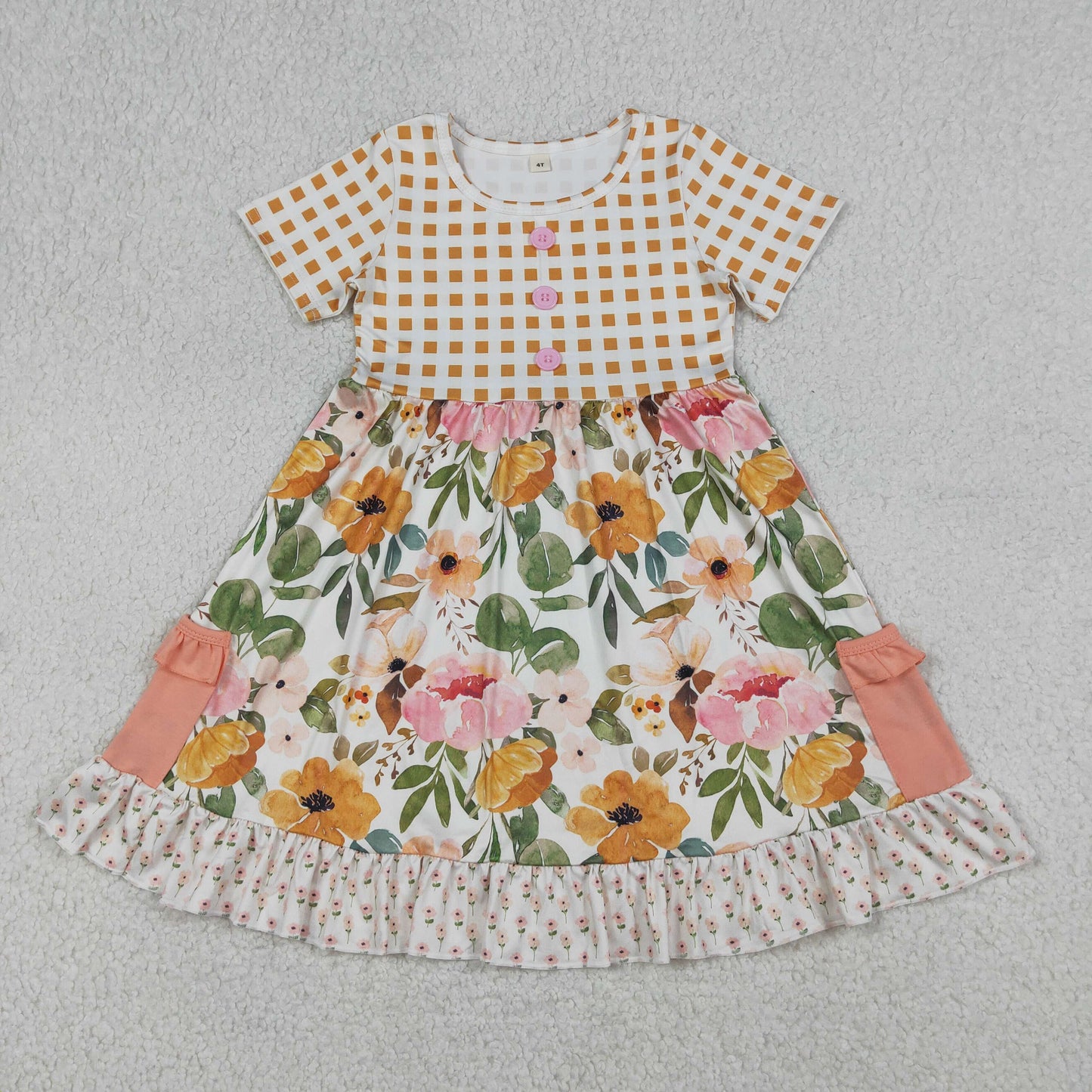 GSD4095 flower spring summer short sleeves girl dress RTS 202604