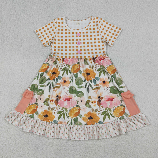 GSD4095 flower spring summer short sleeves girl dress RTS 202604