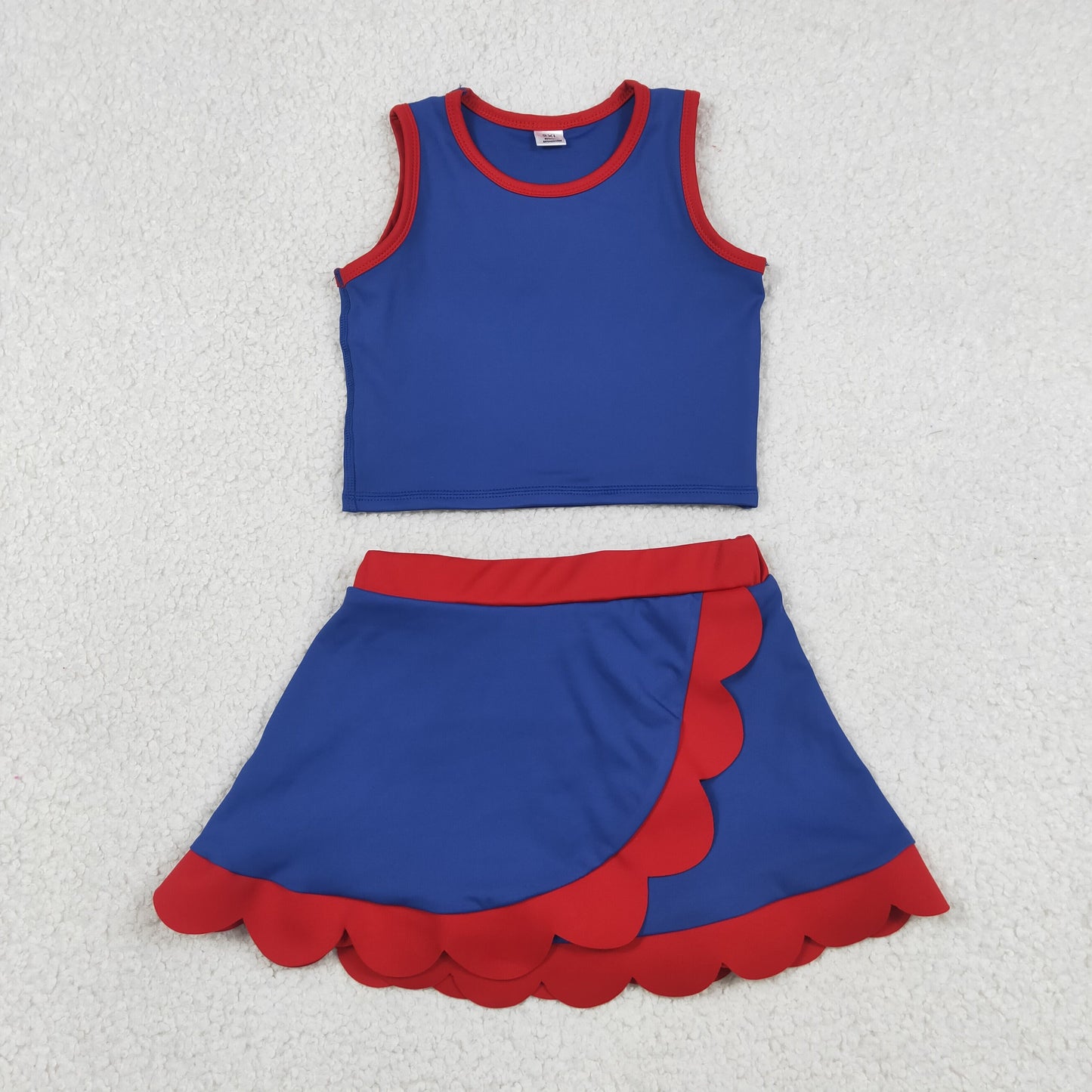 GSD4096 yoga red BLUE Scallop sports girl  outfit skirt  202607 RTS