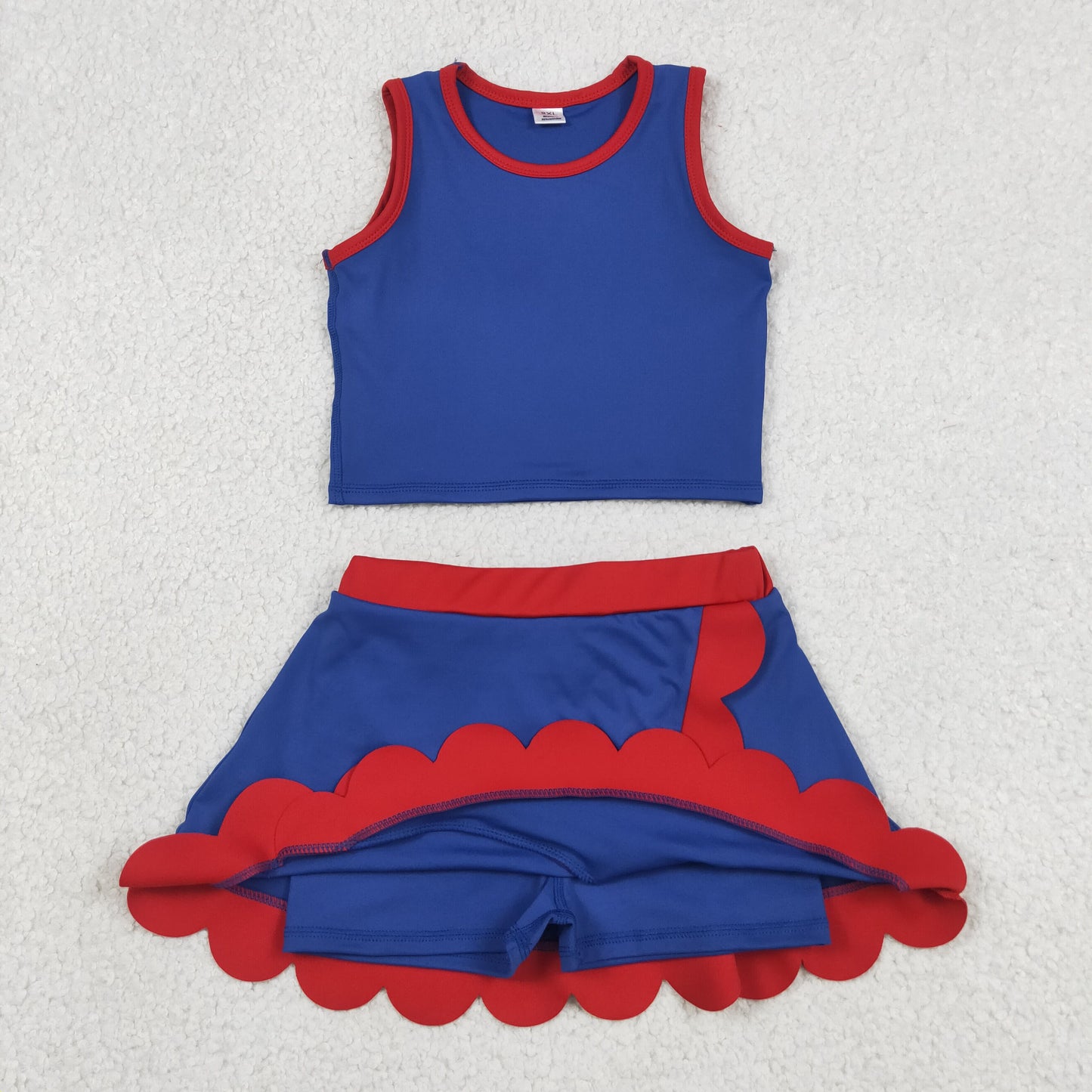 GSD4096 yoga red BLUE Scallop sports girl  outfit skirt  202607 RTS