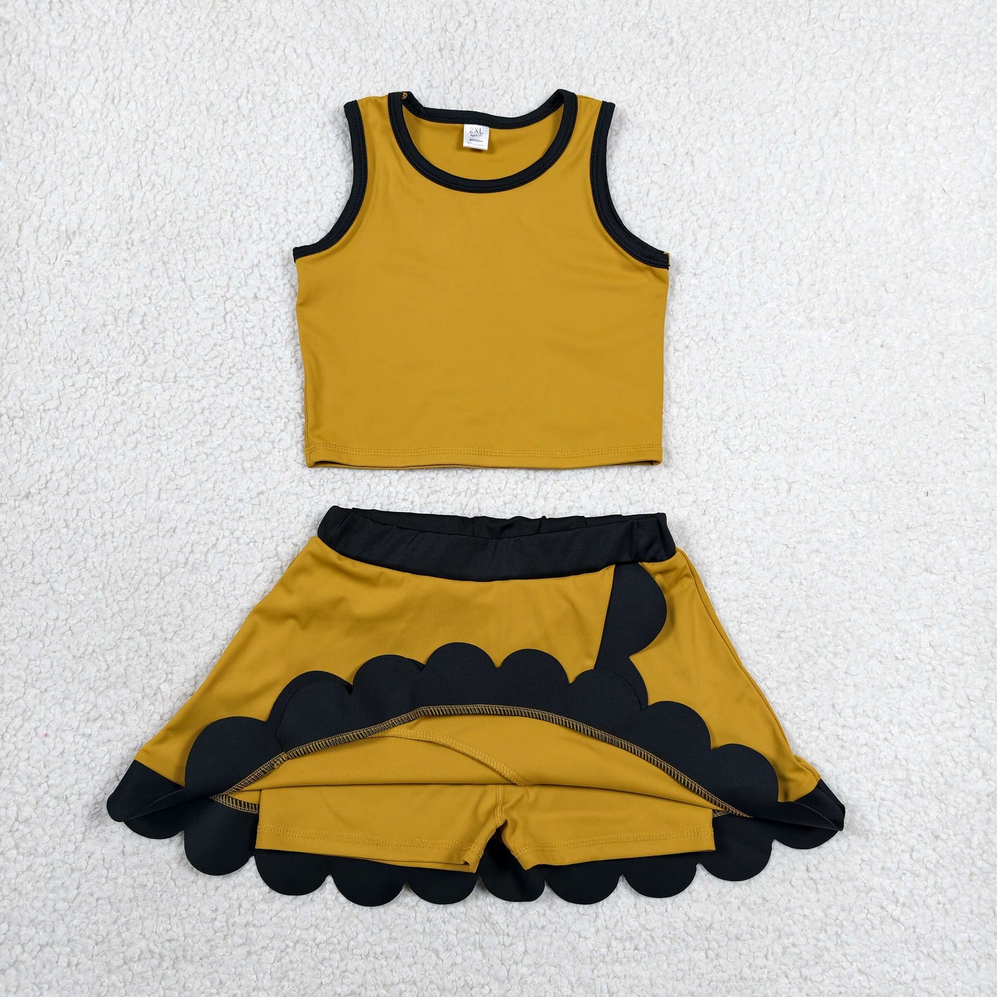 GSD4099 YOGA Scallop YELLOW sports girl  outfit skirt  202607 RTS