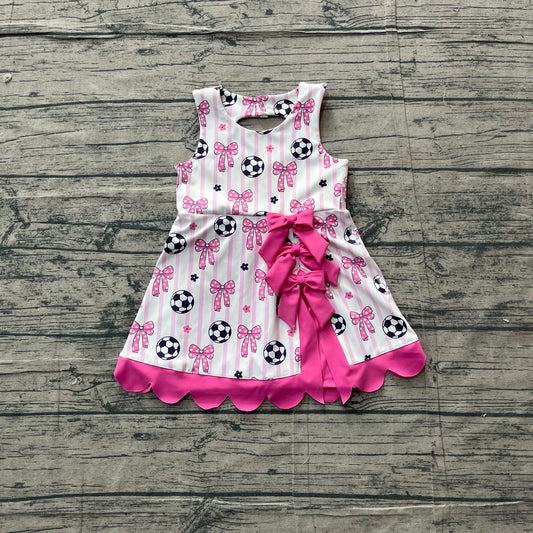 GSD4100 YOGA preorder pink solid  football bow scallop girl dress ruffle