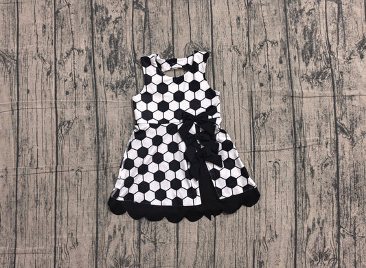 GSD4102 preorder scallop football bow  Custom  girl dress