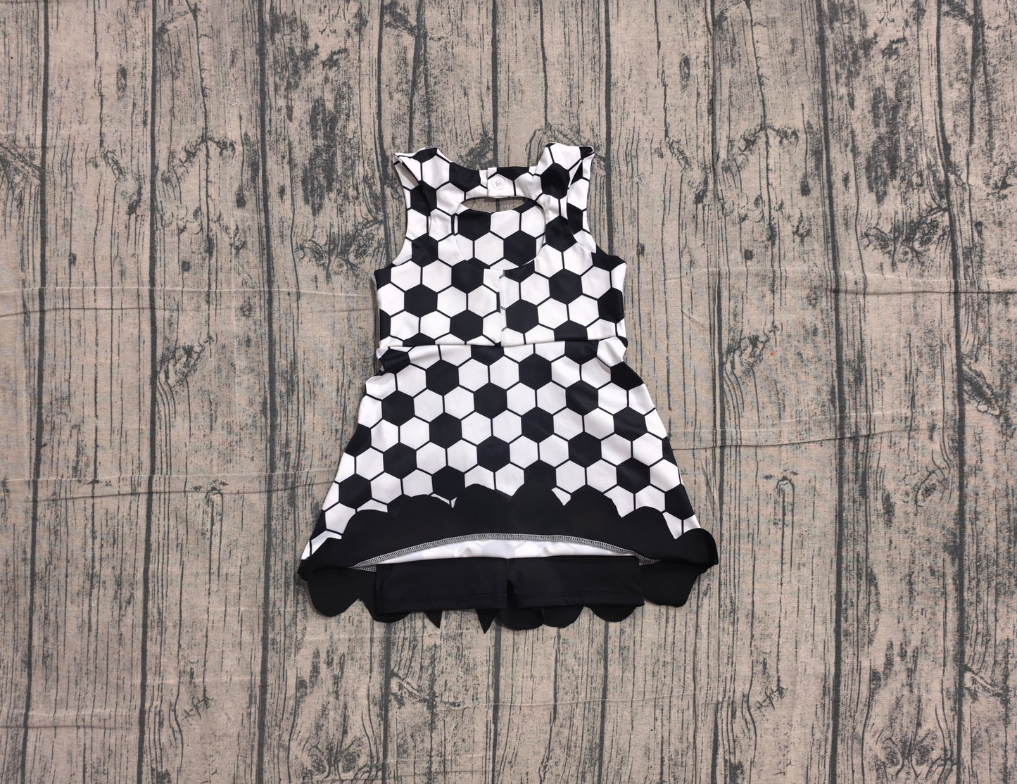 GSD4102 preorder scallop football bow  Custom  girl dress