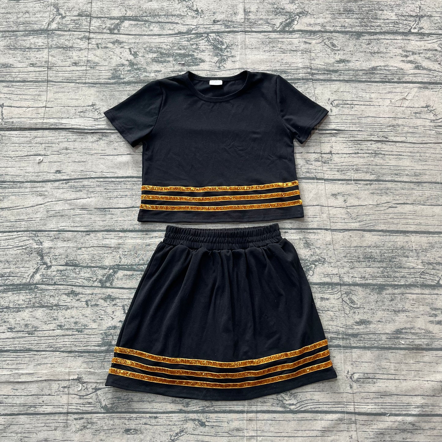 GSD4108 black Stripe Skort Set  girl outfit 202605  preorder