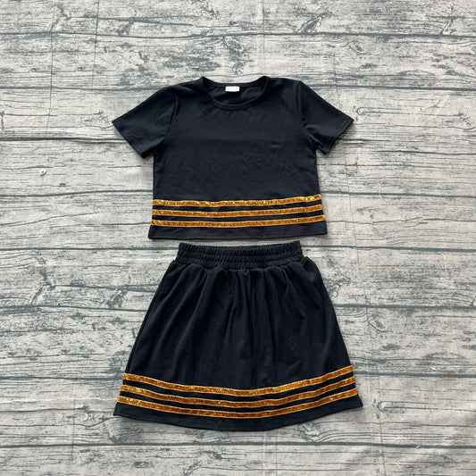 GSD4108 black Stripe Skort Set  girl outfit 202605  preorder
