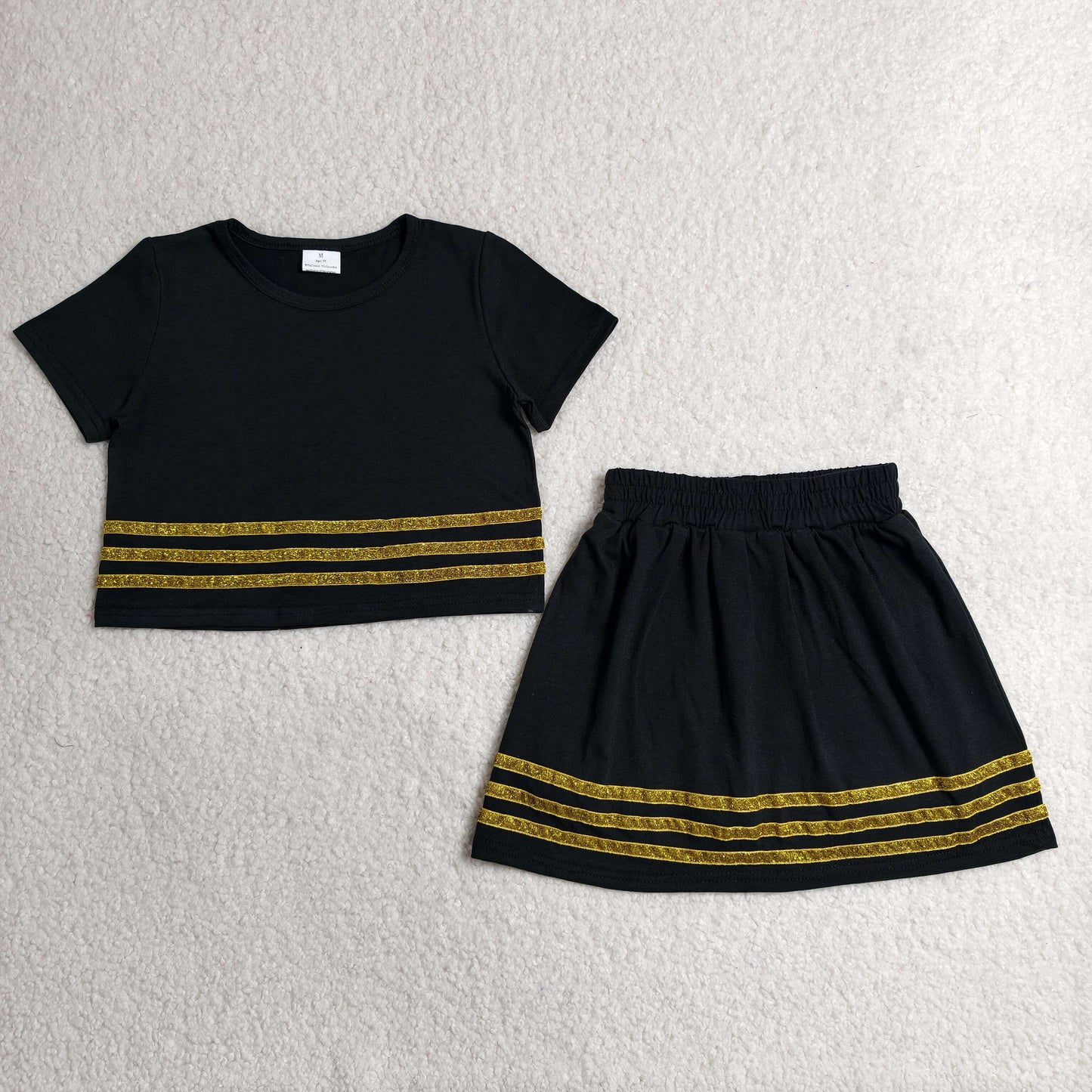 GSD4108 black Stripe Skort Set  girl outfit 202607 RTS