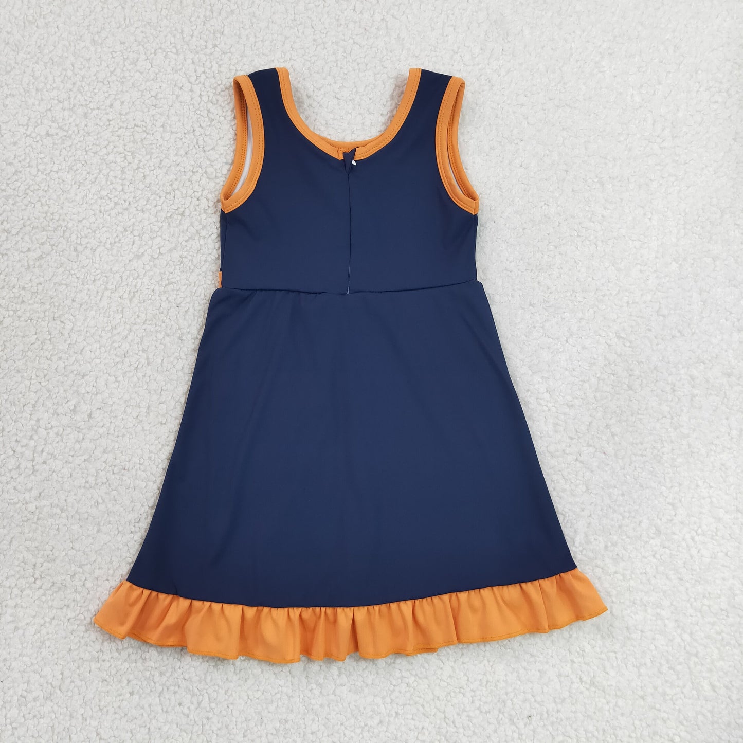 GSD4131 YOGA  Orange black solid  Princess cartoon girl dress ruffle RTS