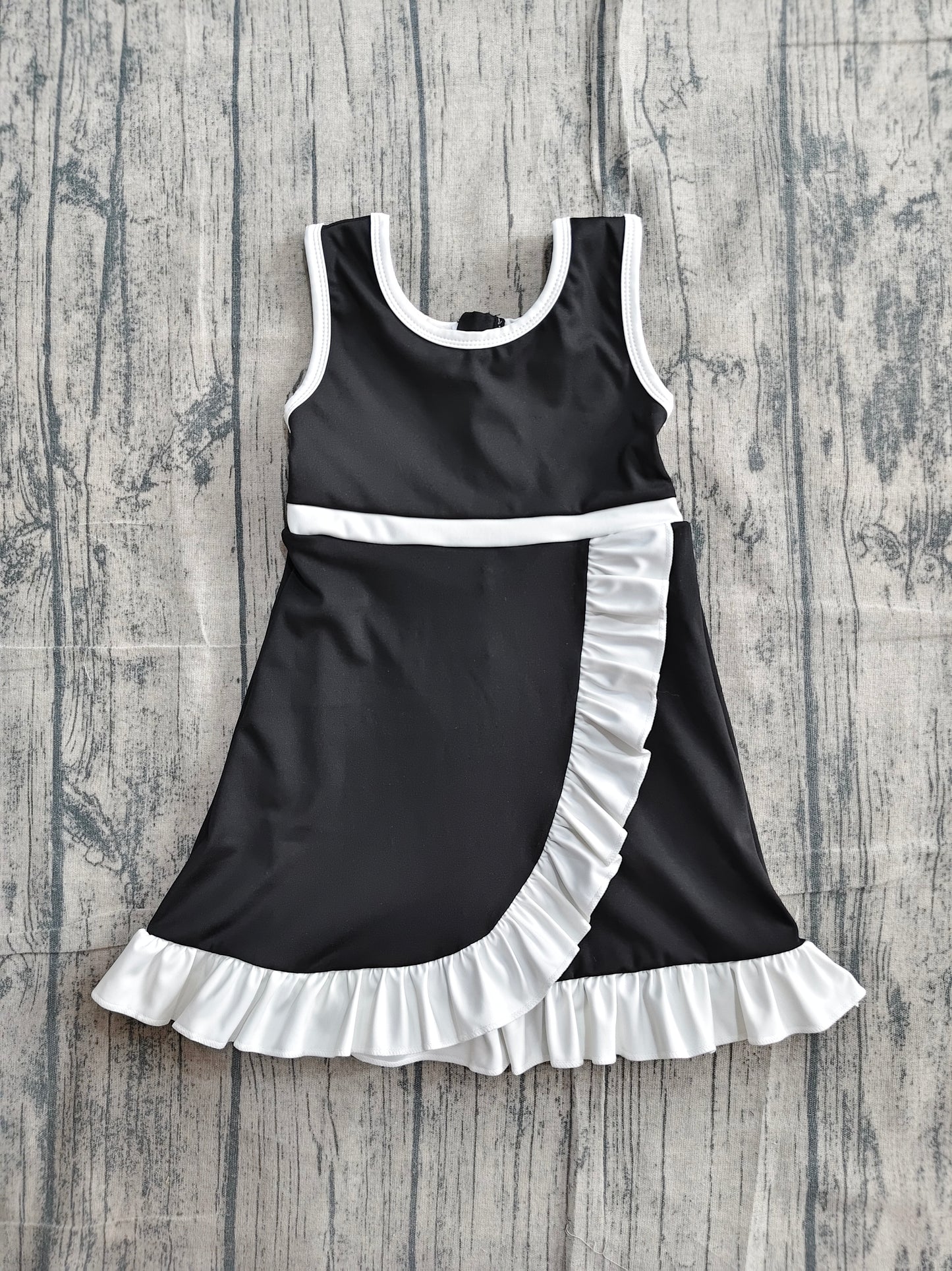 GSD4145  YOGA preorder black solid  Princess cartoon girl dress ruffle