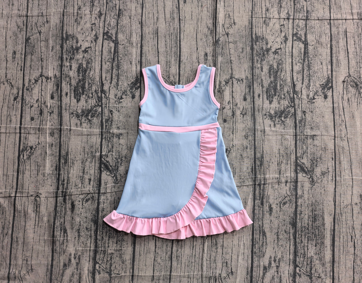 GSD4144 YOGA preorder blue solid  Princess cartoon girl dress ruffle