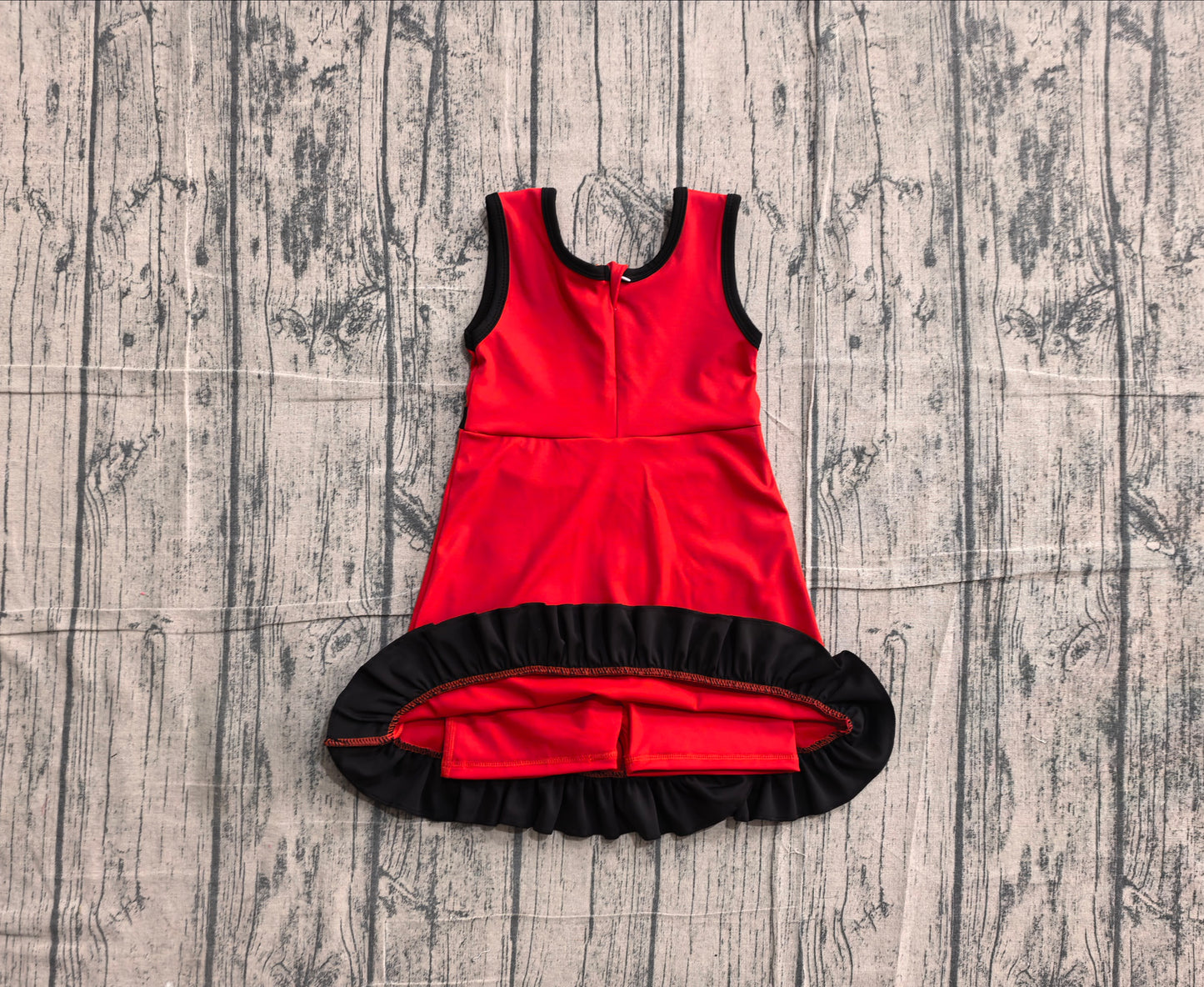 GSD4146 YOGA preorder red solid  Princess cartoon girl dress ruffle