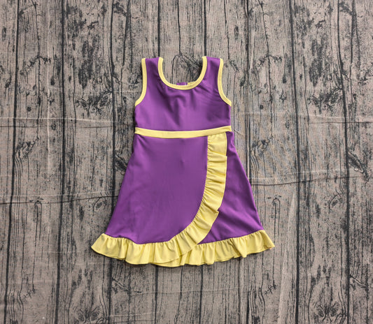 GSD4147  YOGA preorder purple solid  Princess cartoon girl dress ruffle