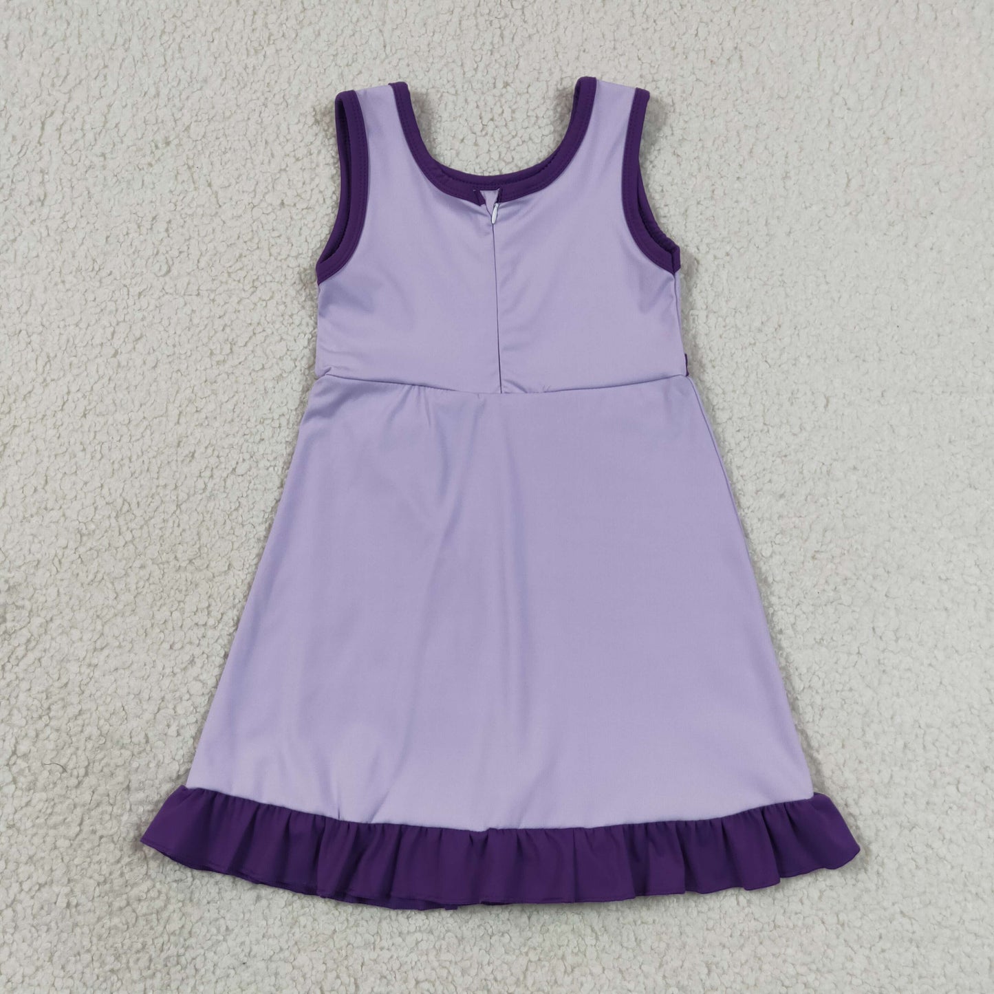 GSD4151 YOGA RTS purple solid RUFFLE Princess cartoon girl dress ruffle