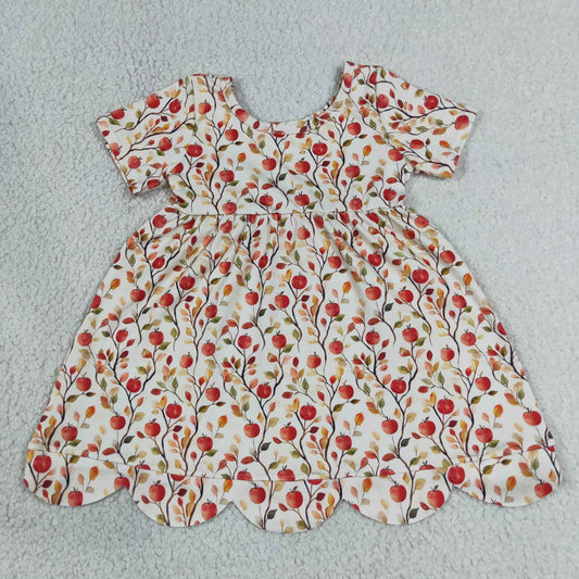 GSD4156 apple back to school  scallop girl dress ruffle rts