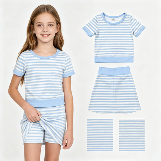 GSD4162  yoga stripe girl  outfit skirt  202607 RTS