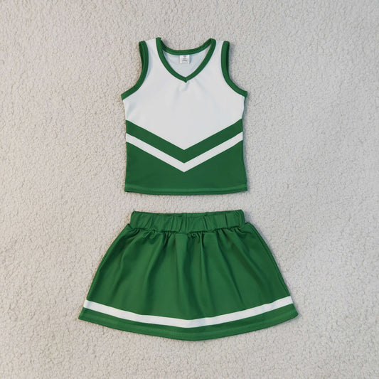 GSD4191 YOGA Lined Girls Green Athletic Cheerleading Tank Skort  202607 RTS
