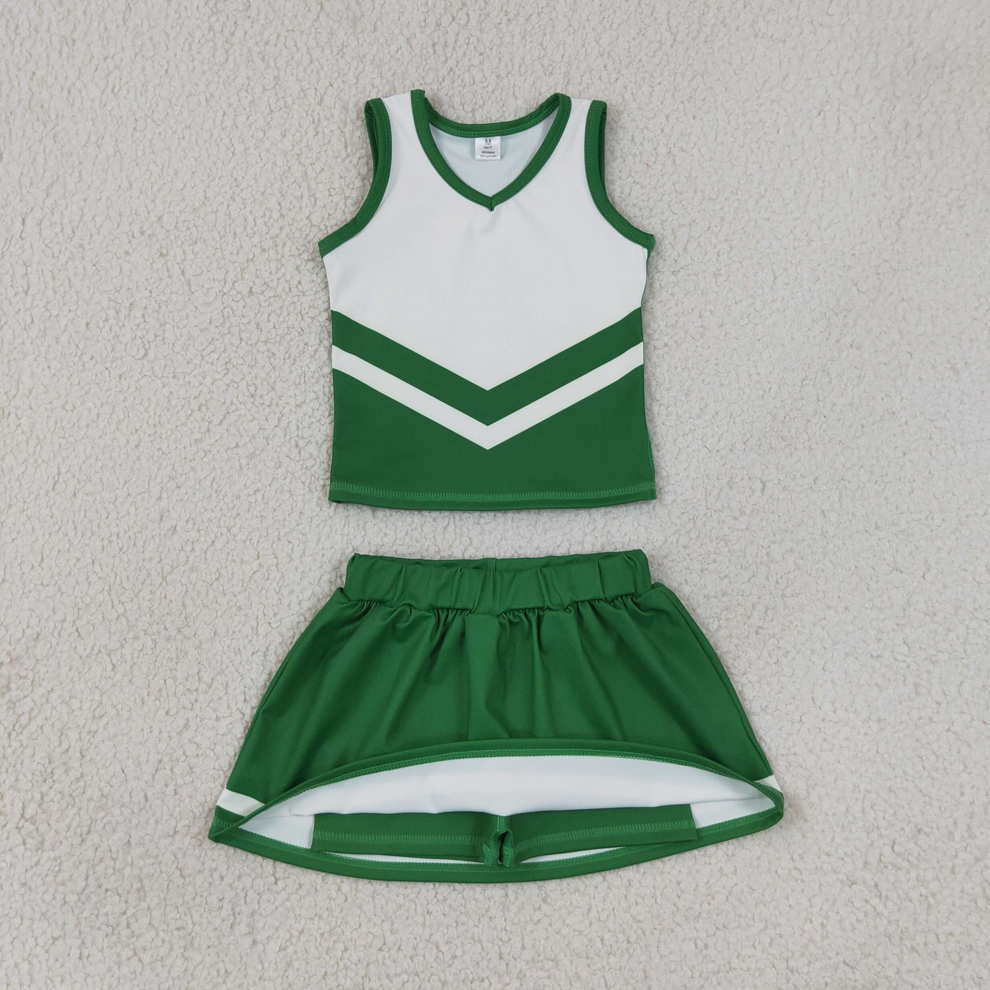 GSD4191 YOGA Lined Girls Green Athletic Cheerleading Tank Skort  202607 RTS