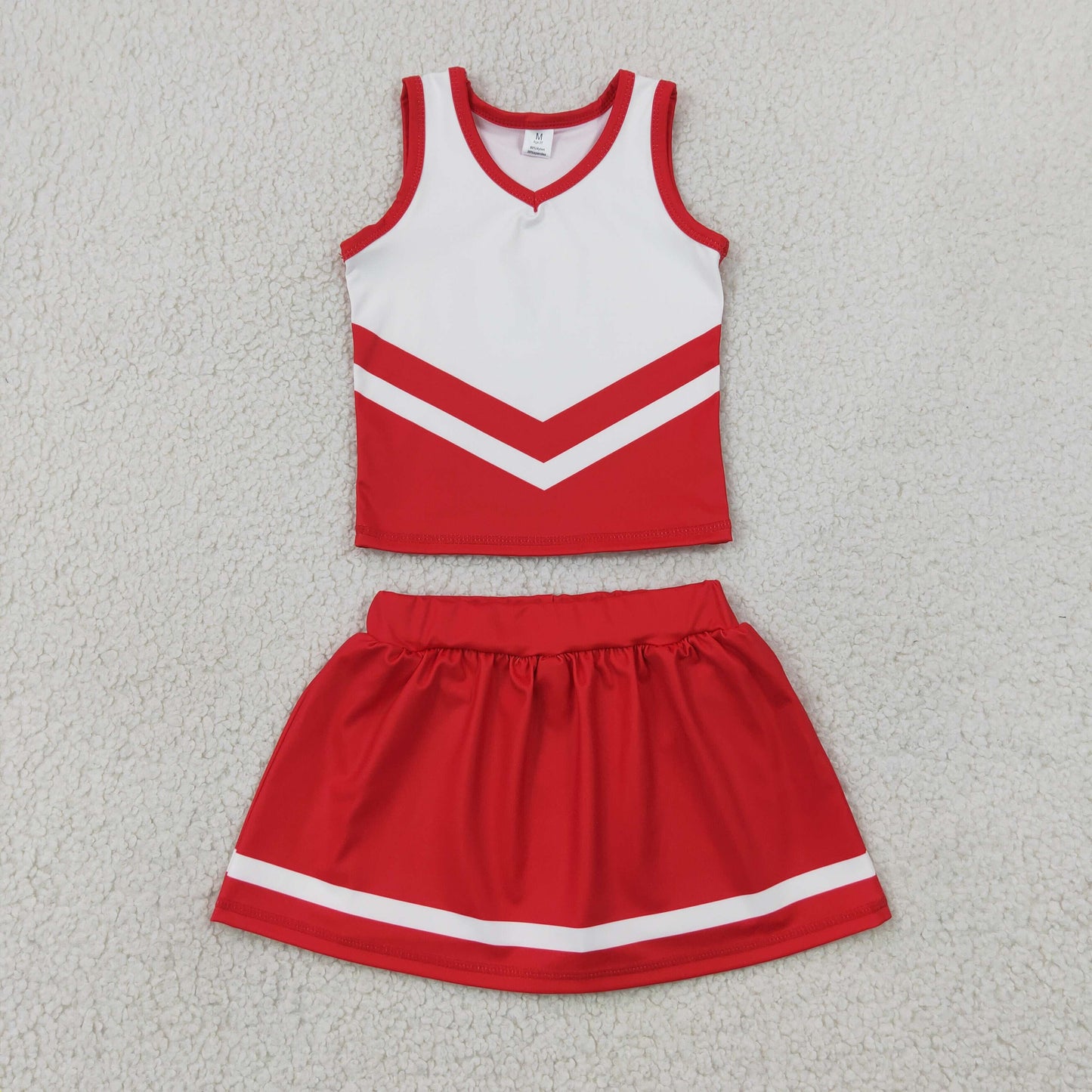 GSD4198 Lined Toddler Red Uniform Cheer Tank Skort Outfit 202607 RTS