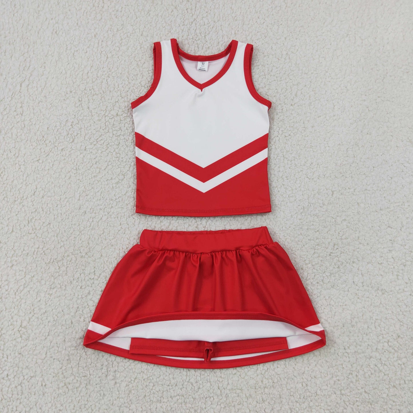 GSD4198 Lined Toddler Red Uniform Cheer Tank Skort Outfit 202607 RTS