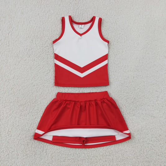 GSD4198 Lined Toddler Red Uniform Cheer Tank Skort Outfit 202607 RTS