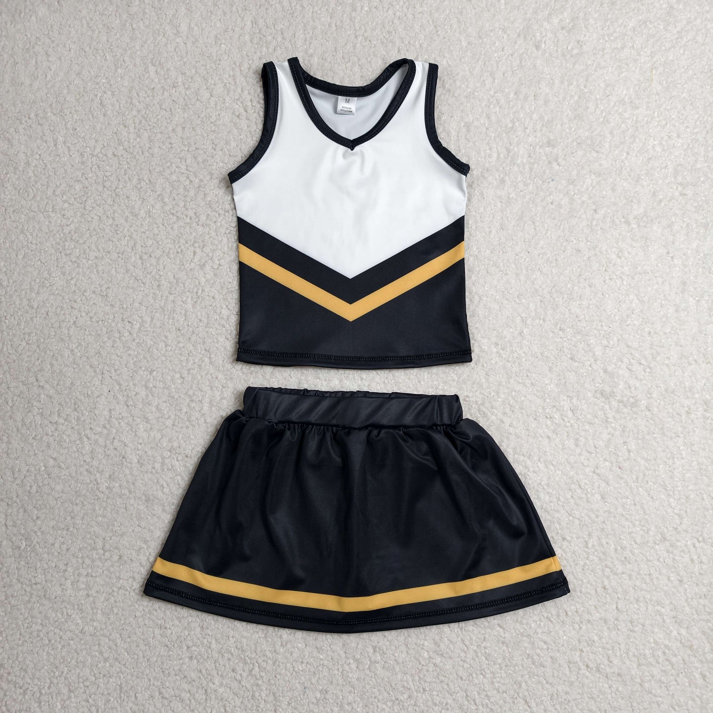 GSD4201  YOGA  BLACK YELLOW T team skort girl outfit 202607 RTS