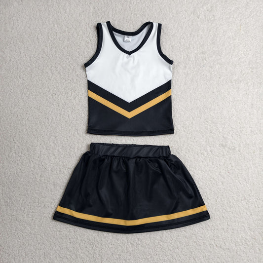 GSD4201  YOGA  BLACK YELLOW T team skort girl outfit 202607 RTS