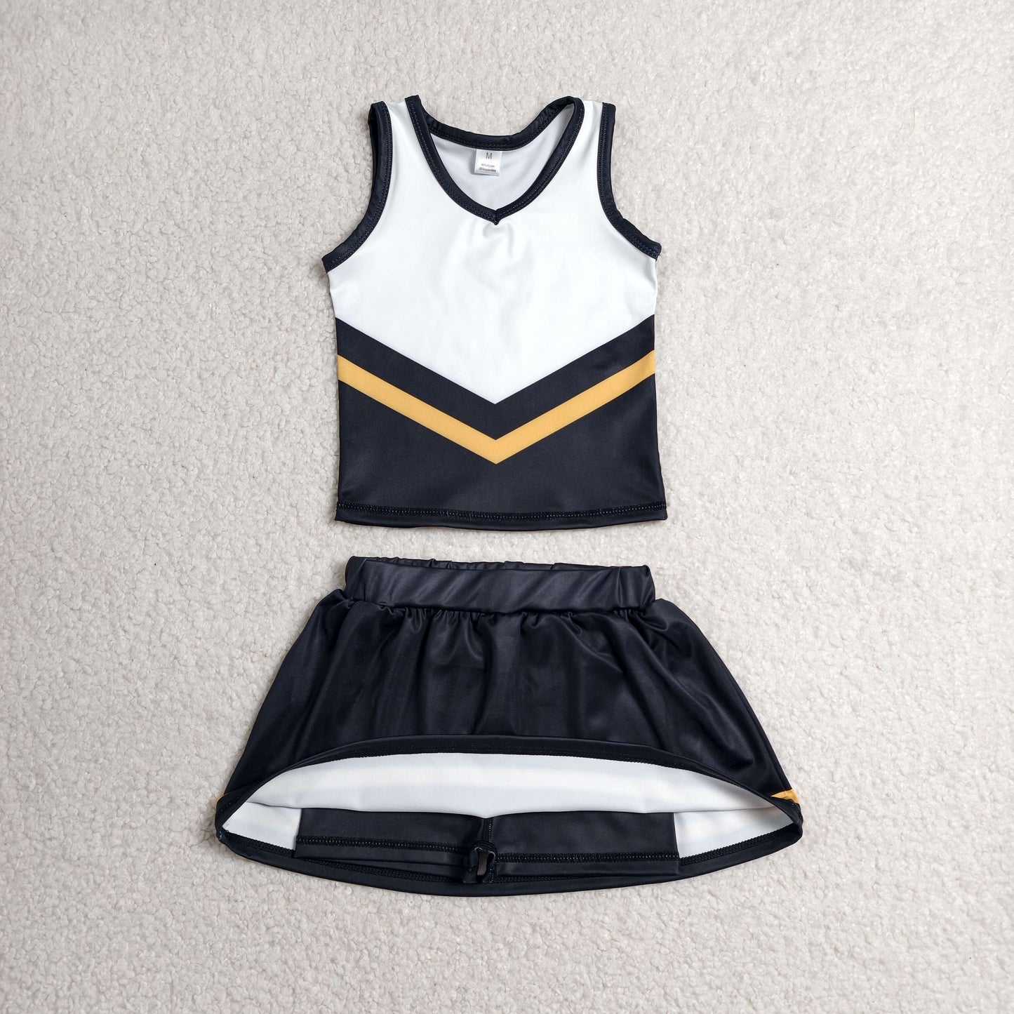 GSD4201  YOGA  BLACK YELLOW T team skort girl outfit 202607 RTS