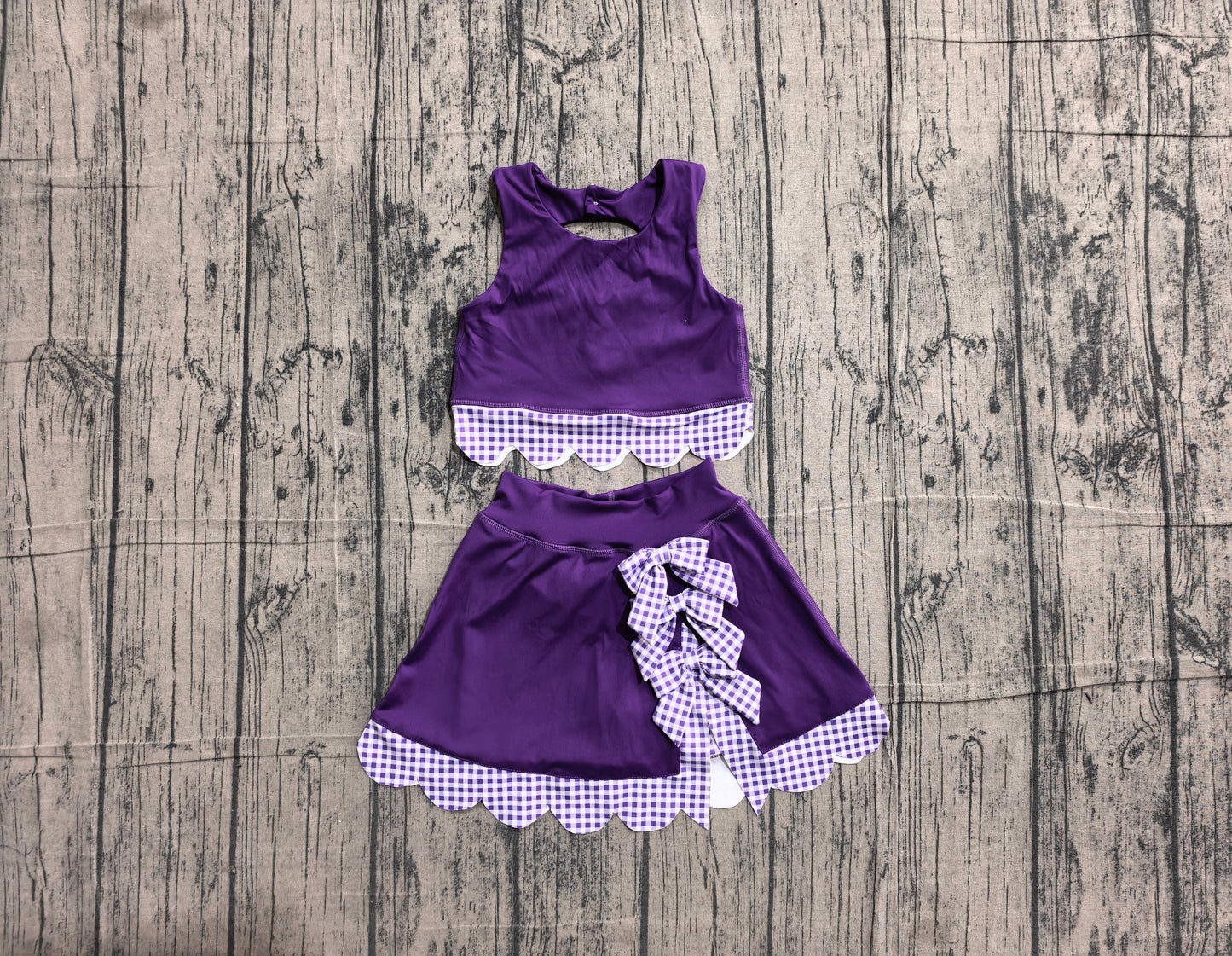GSD4225  YOGA  Scallop bow purple girl outfit skirt  202605  preorder