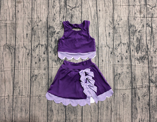 GSD4225  YOGA  Scallop bow purple girl outfit skirt  202605  preorder