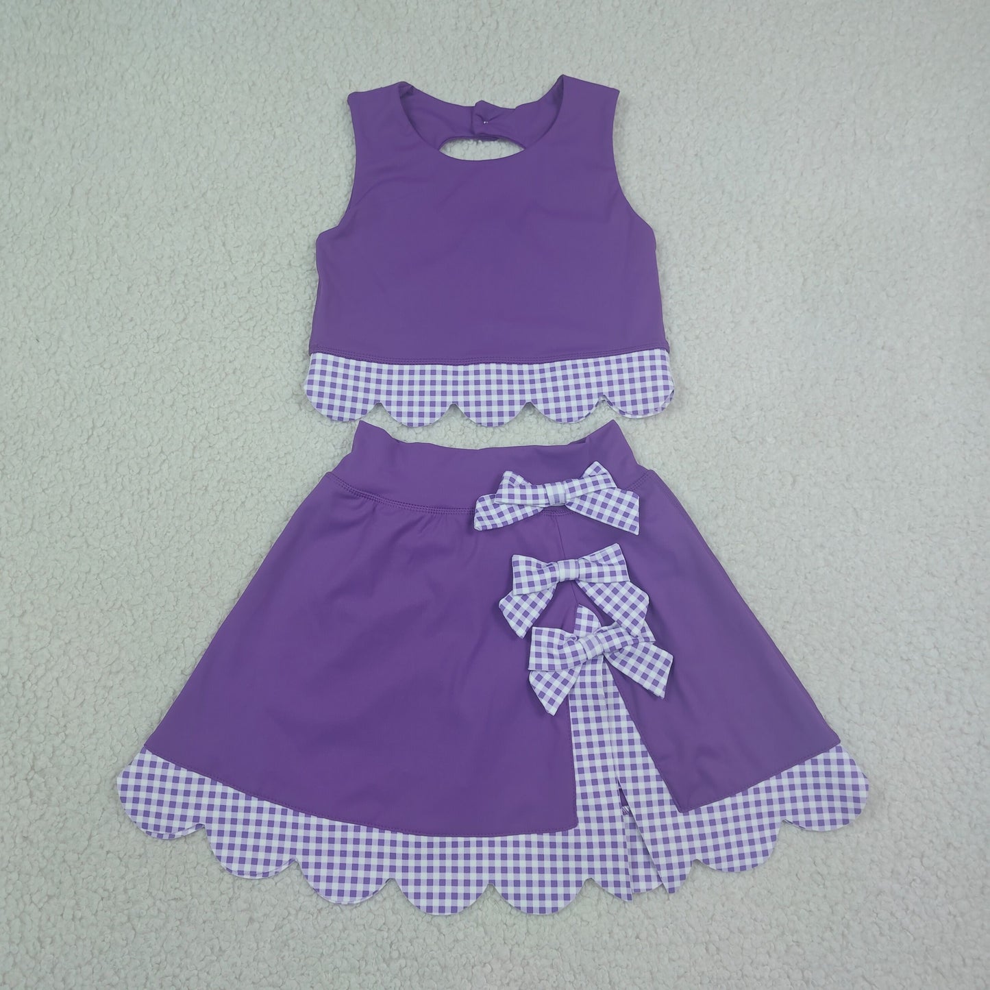GSD4225  YOGA  Scallop bow purple girl outfit skirt  202605  preorder