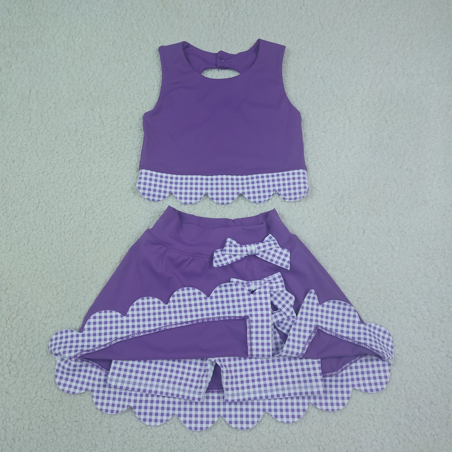 GSD4225  YOGA  Scallop bow purple girl outfit skirt  202605  preorder