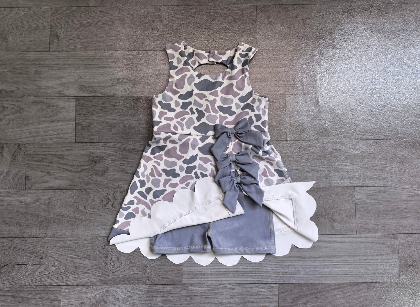 GSD4226 YOGA preorder camo bow scallop girl dress ruffle 202606