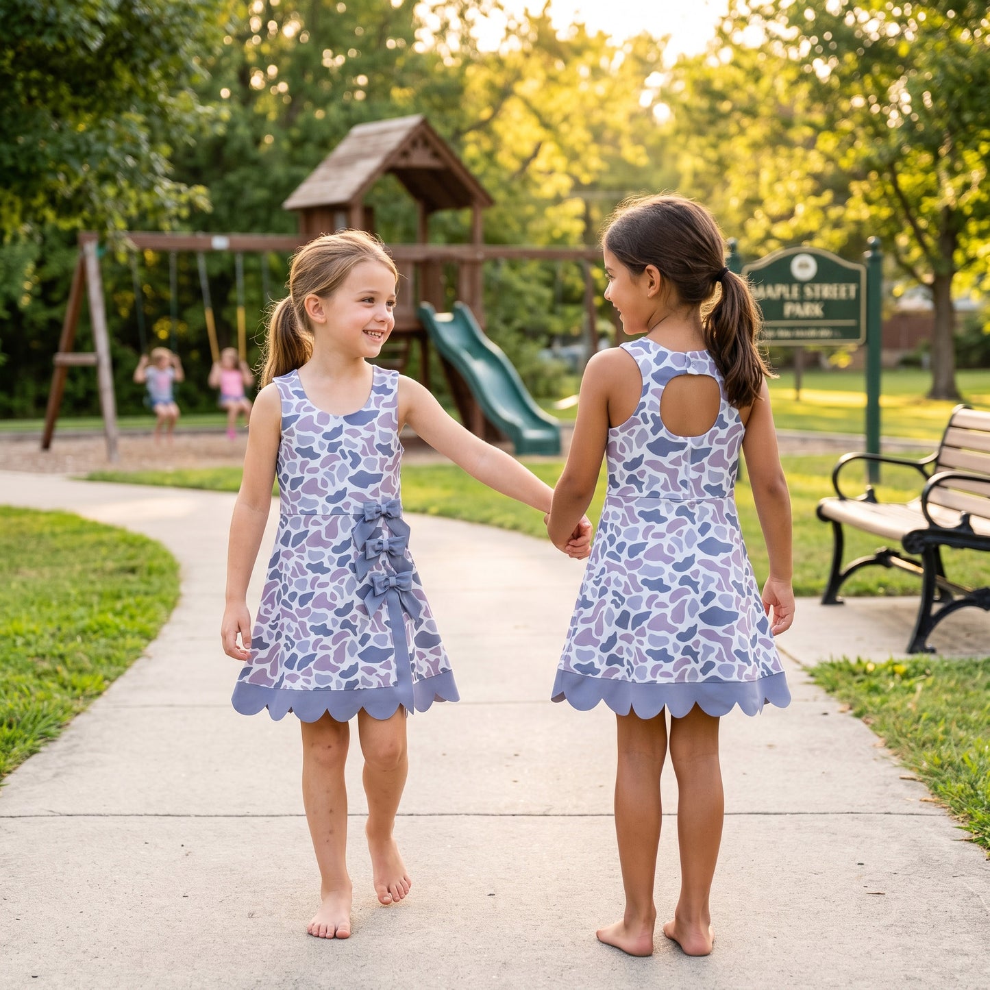 GSD4226 RTS Girls Summer Sleeveless Leopard Print Dress With Shorts Bow Scallop Hem Skort Set 202608