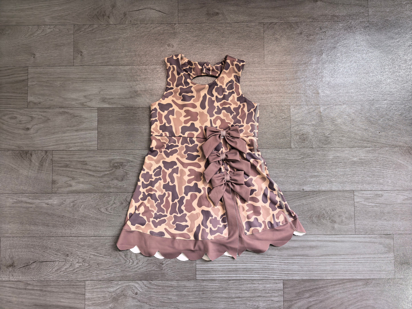 GSD4227  YOGA preorder camo bow scallop girl dress ruffle 202607