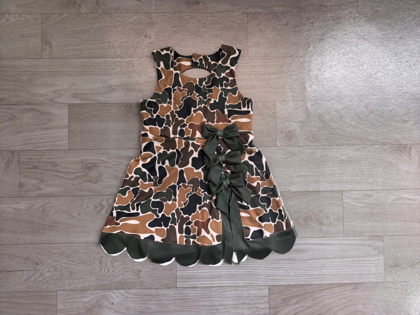 GSD4229  YOGA preorder camo bow scallop girl dress ruffle 202607