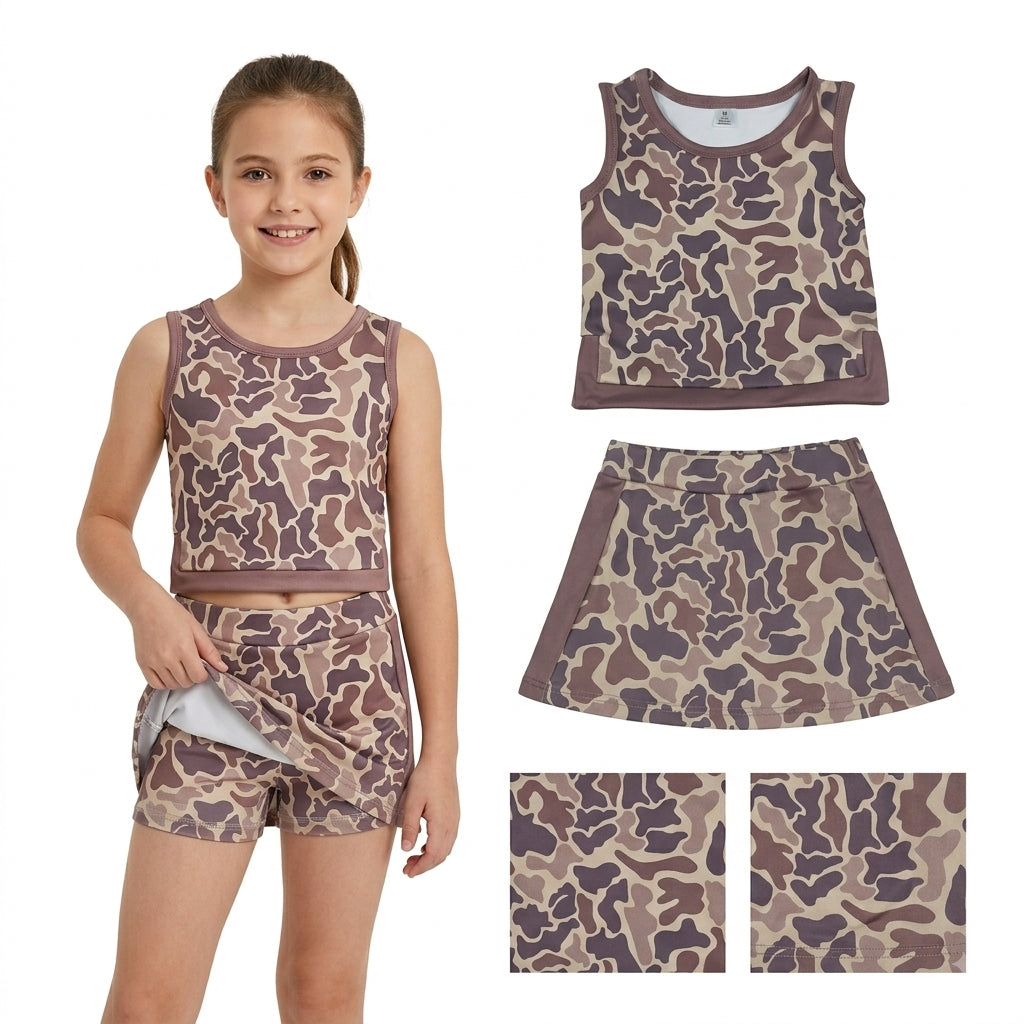 GSD4231 YOGA camo skort girl outfit 202608 RTS