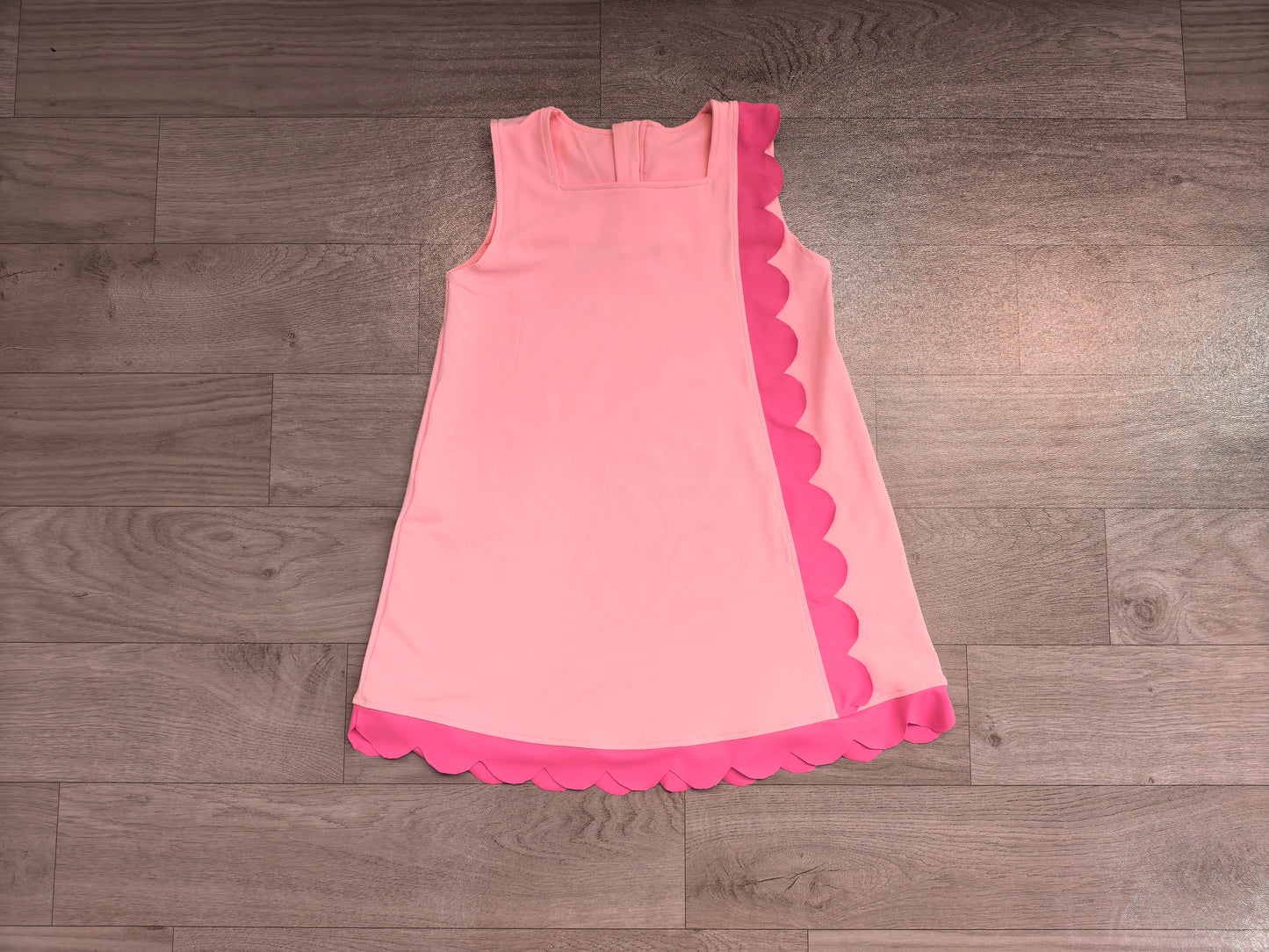 RTS GSD4240 Sleeveless Scallop Edge Girls Athletic Yoga Dress 202608