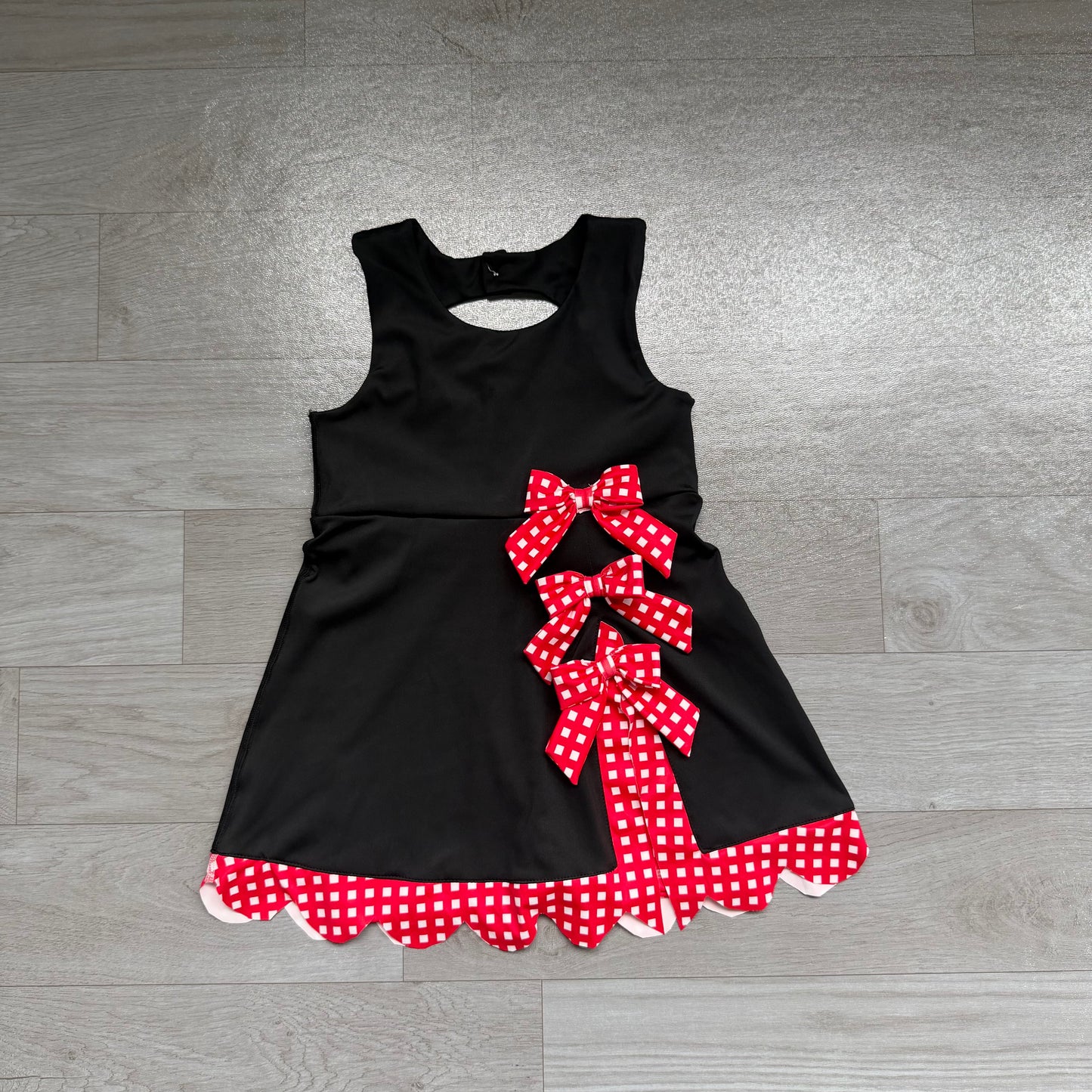 RTS GSD4263 Polka Dot Bow Sleeveless Girls Athletic Holiday Yoga Dress 202608