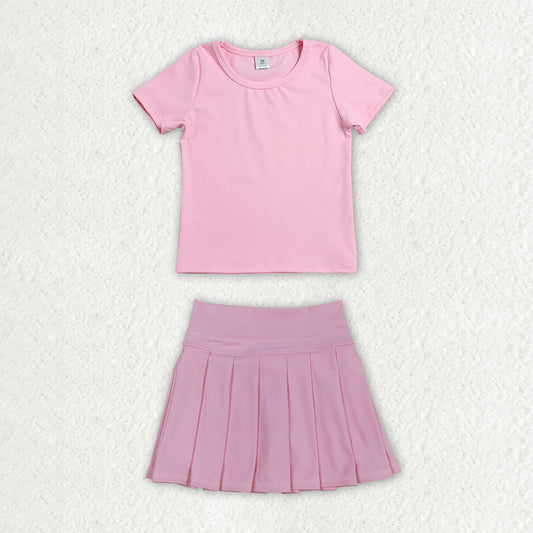 GSD4269 pink pleated skirt yoga  bow western blanket RTS 202607  RTS