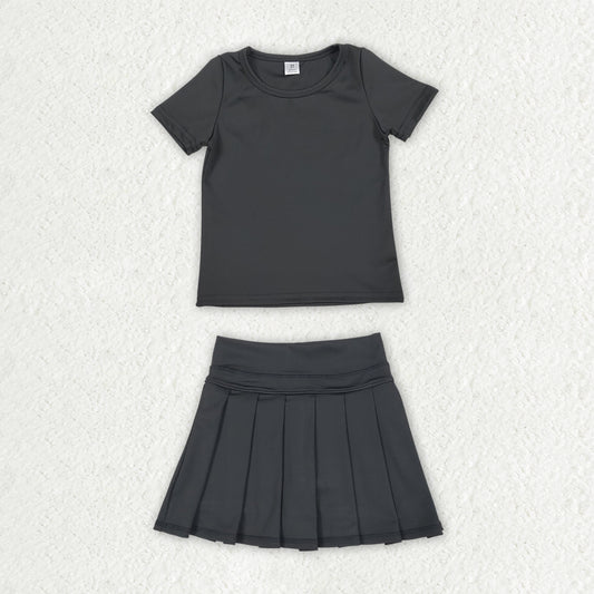 GSD4274 black pleated skirt yoga western blanket RTS 202607  RTS