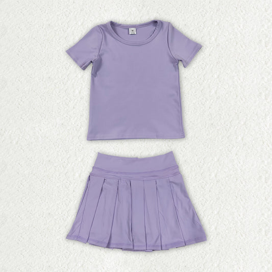 GSD4275 purple pleated skirt yoga western blanket RTS 202607  RTS