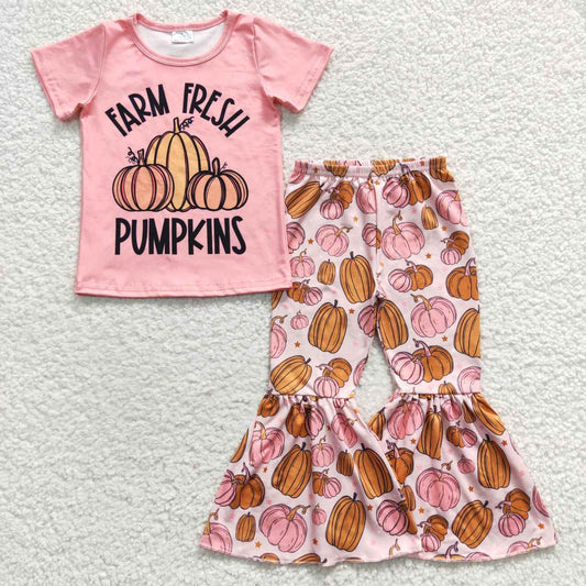 GSPO0607 halloween pumpkin short sleeve children boy girl outfit RTS 20230627