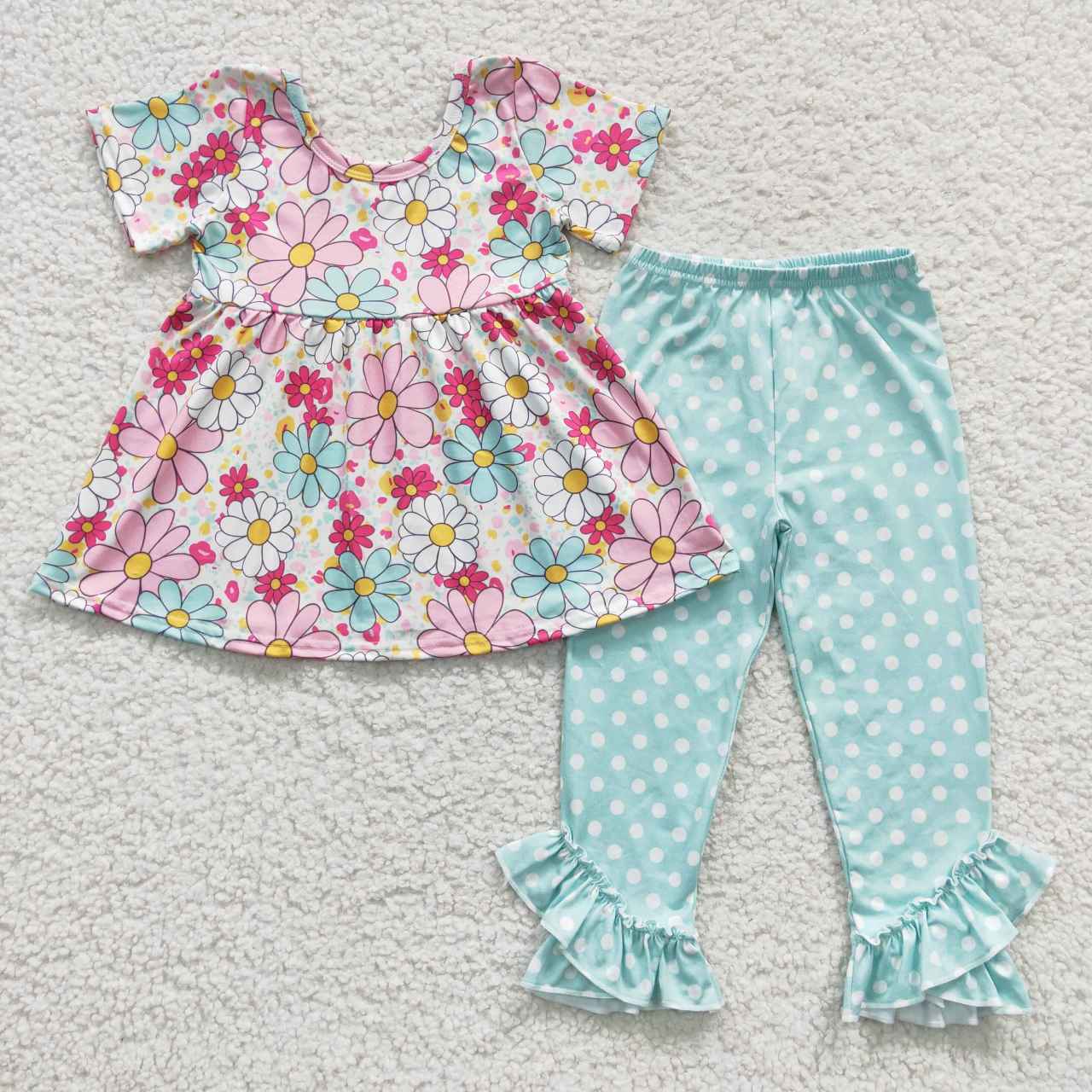 GSPO0618 spring flower short sleeve pants girl outfit 20230502 RTS