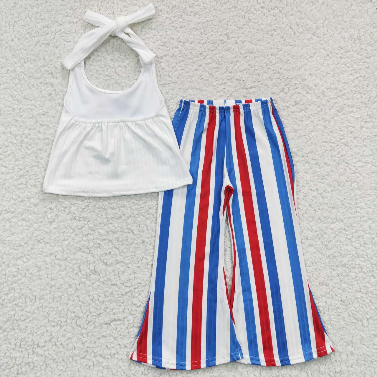 GSPO0655 halter short sleeve 4th of july girl outfit  20230511 RTS