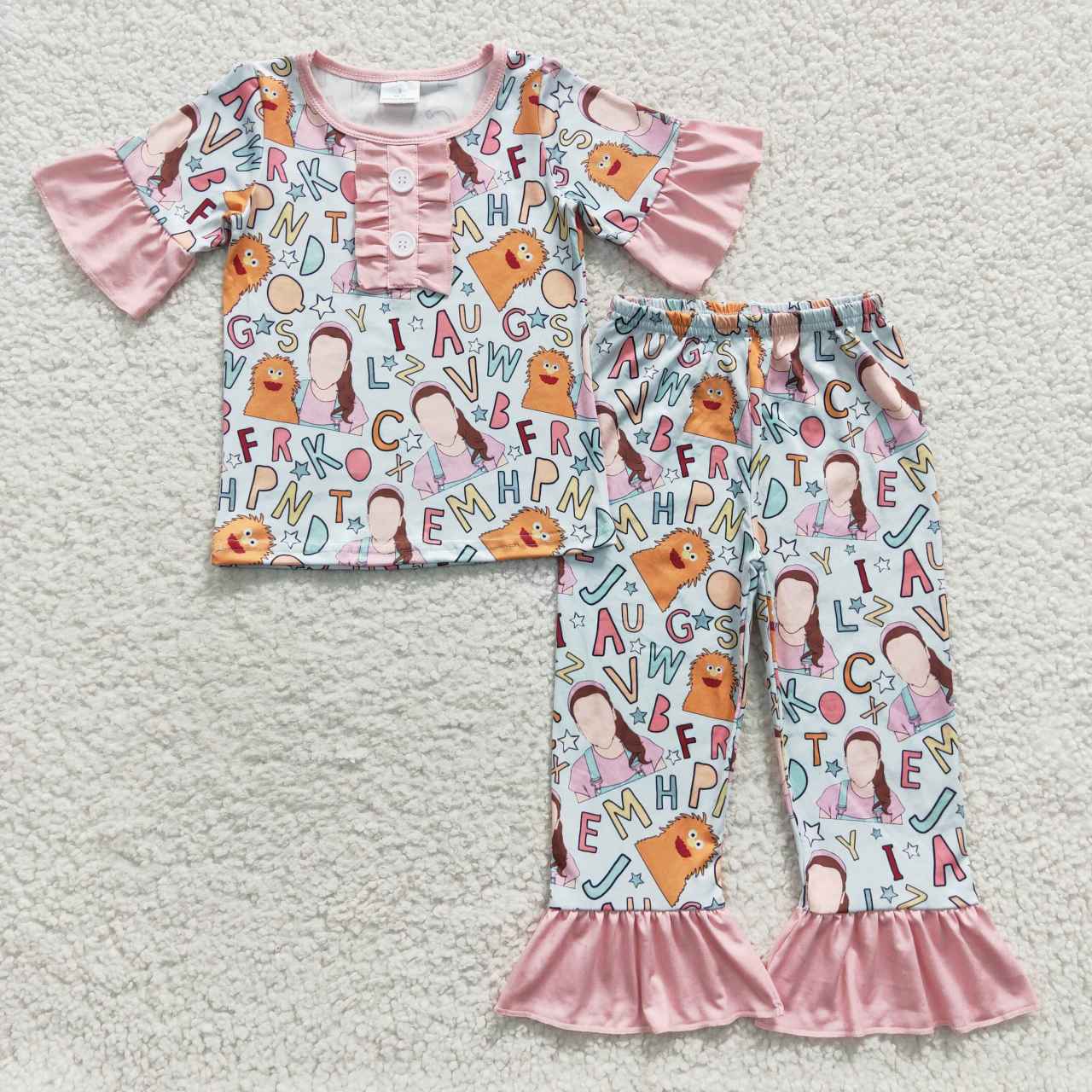 GSPO0669   Mr rachel pajamas short sleeve pants girl outfit 20230612 RTS