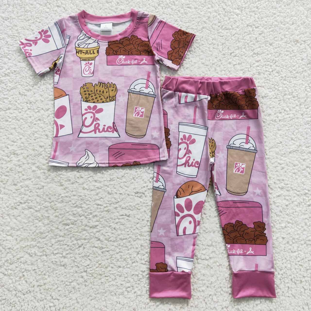 GSPO0696 long sleeve chick purple girl pajamas outfit 20230804 RTS