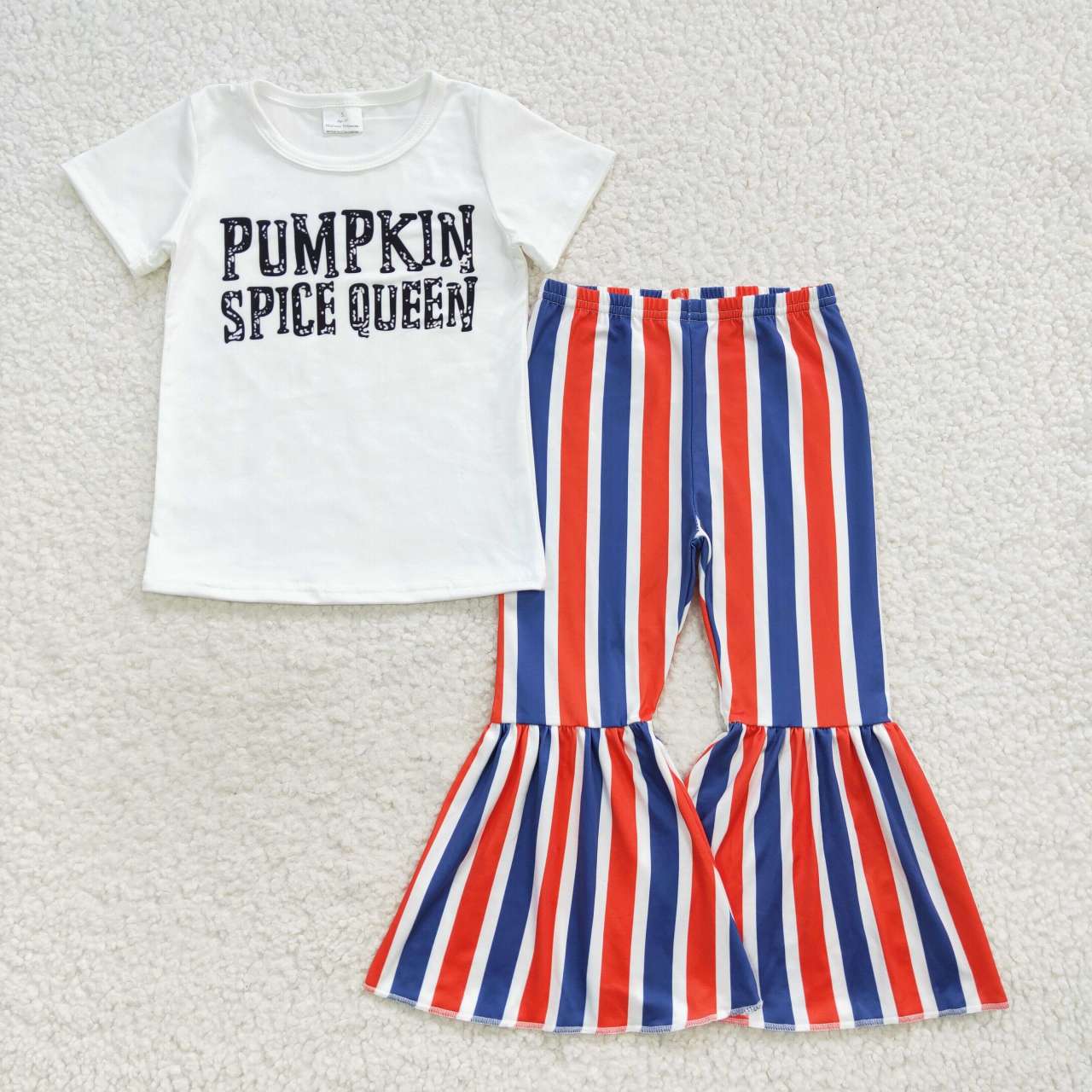 GSPO0794 halloween short sleeve western stripe orange pants girl outfit 20230812 RTS